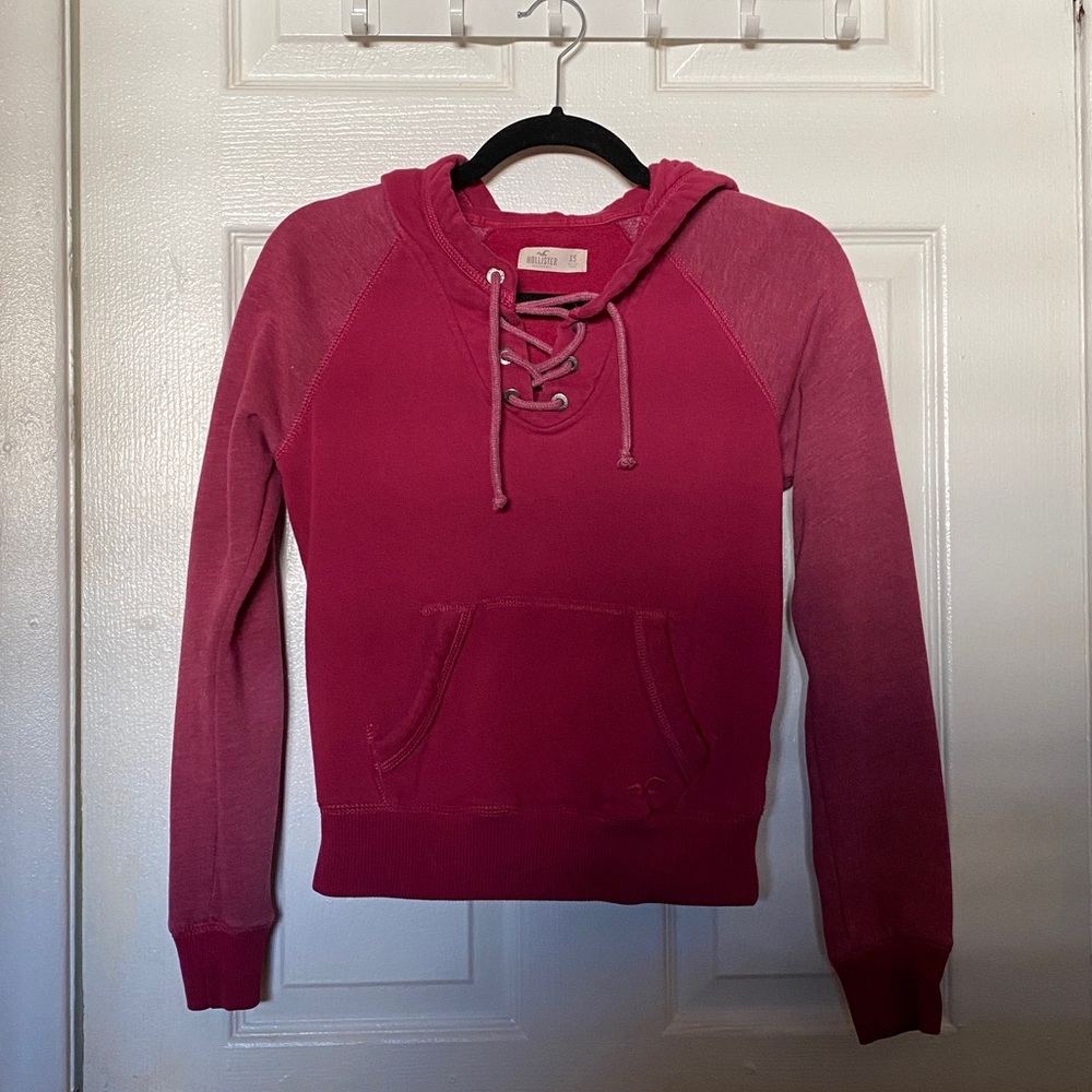 Hollister Fuchsia Cropped Hoodie